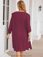 Vestidos para mãe da noiva Numbersea Vestido de baile Vestido casual plissado 28065 