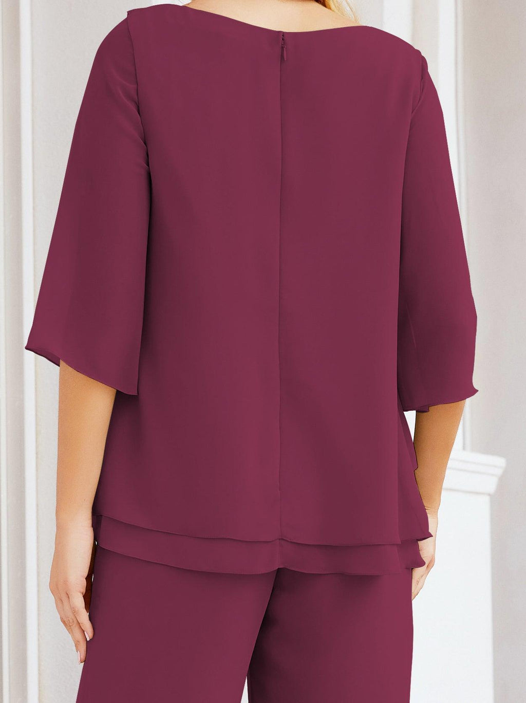 Vestido elegante de 2 peças para mãe da noiva Numbersea, tamanho grande, com folhos, camadas, roupão prateado 28064 