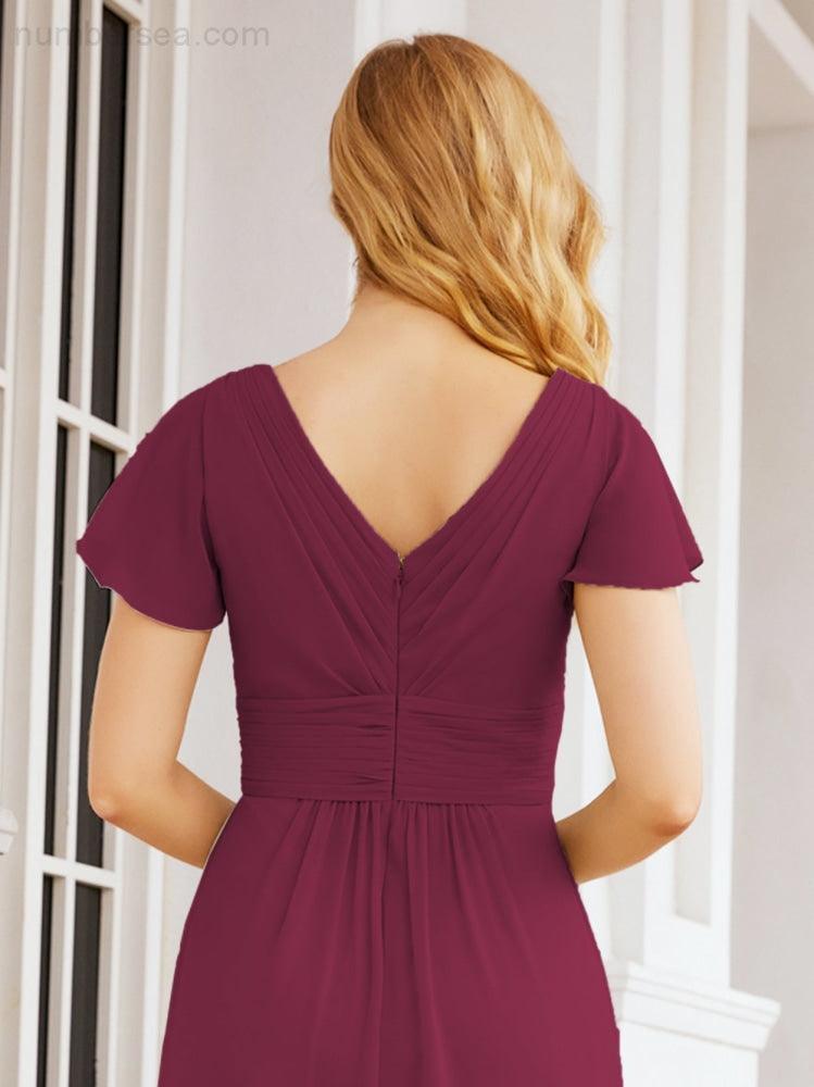 Vestidos de cerimónia de baile Numbersea para mãe da noiva, mangas curtas, vestido de madrinha 28047 