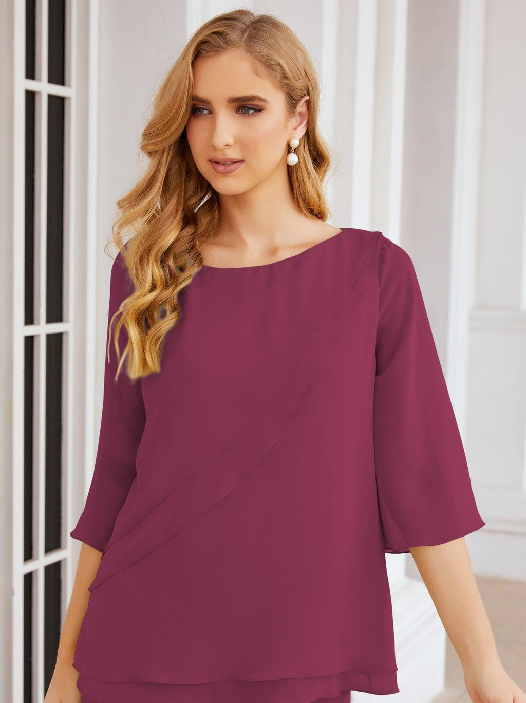 Vestido elegante de 2 peças para mãe da noiva Numbersea, tamanho grande, com folhos, camadas, roupão prateado 28064 