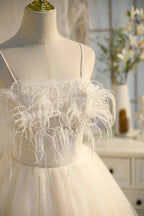 Elegantes trägerloses Spaghettiträger-Tüll-Prinzessinnen-Heimkehrkleid