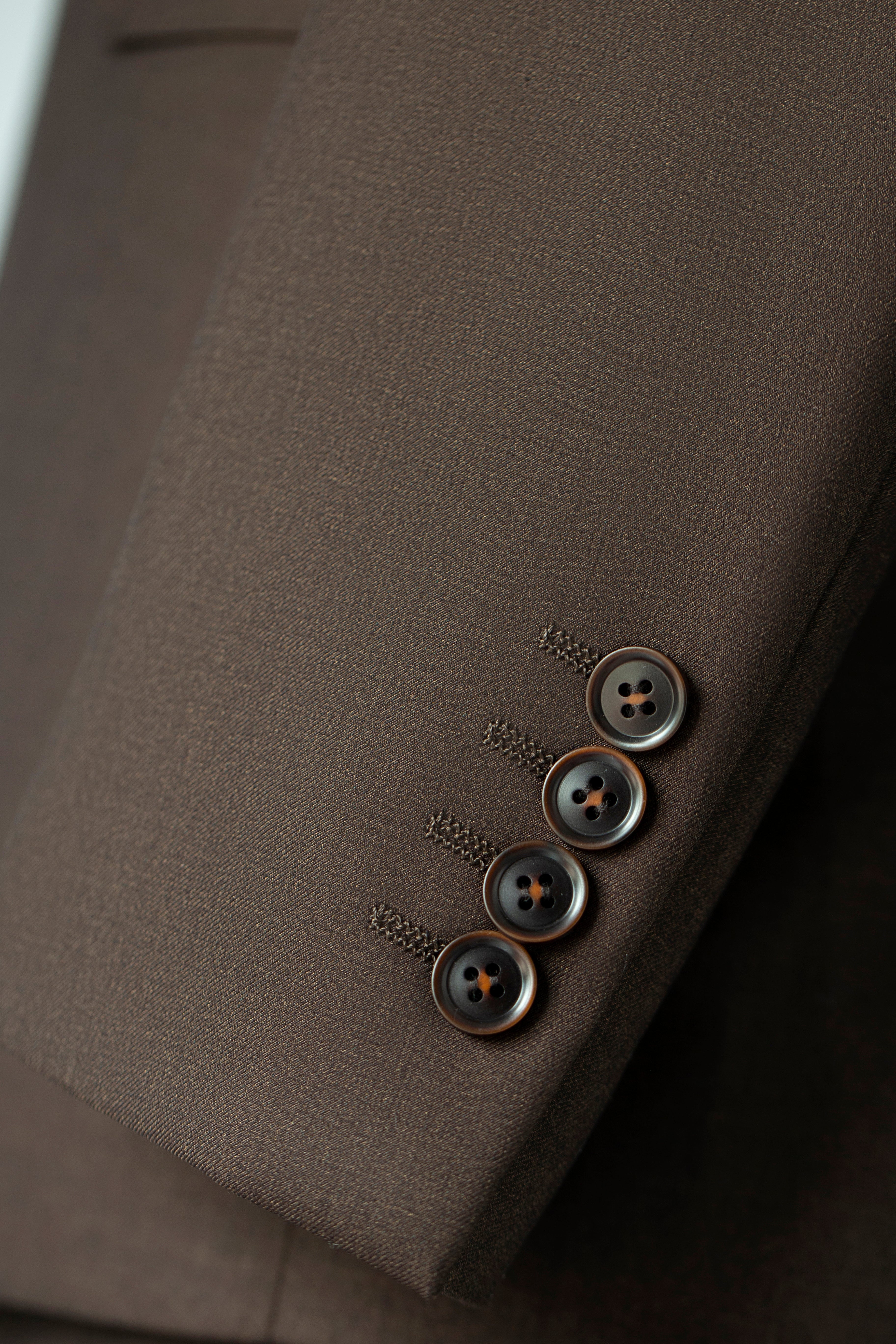 Double-Breasted Dark Brown Wool Suit | Tailored Formal Groom & Business Suit