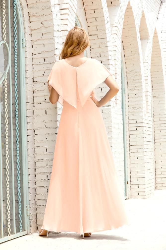 Numbersea  Mother of The Bride Dresses Plus Size V-Neck Floor Length Formal Prom Dress for Wedding Guest 28020