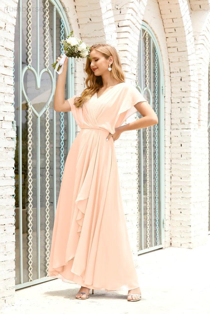 Numbersea  Mother of The Bride Dresses Plus Size V-Neck Floor Length Formal Prom Dress for Wedding Guest 28020