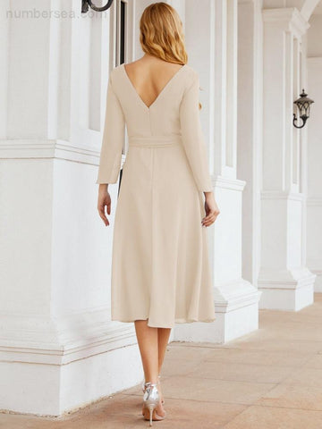 Brautjungfernkleid mit V-Rücken und Taillengürtel für die Mutter der Braut, Hochzeitsgast 28031 
