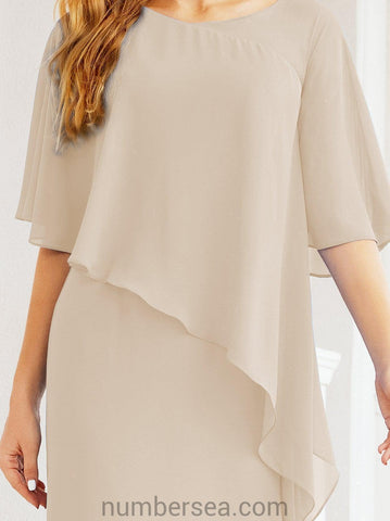 Numbersea Formal Party Gown Dress Long Mother of The Bride Dresses with Ruffle Cape 28026