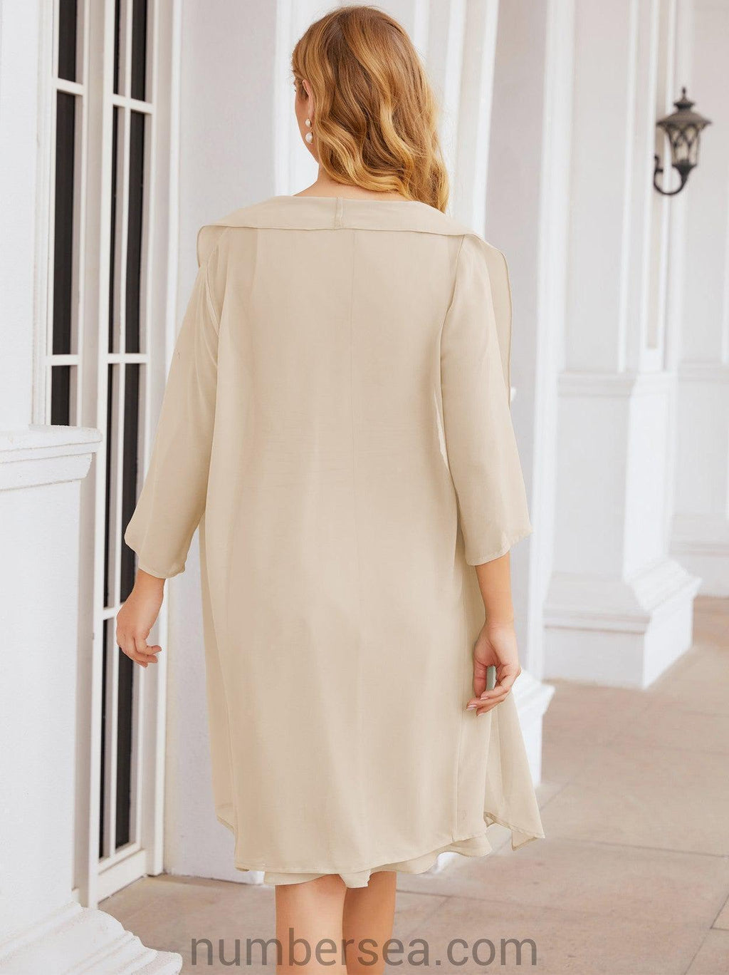 Vestidos para mãe da noiva Numbersea Vestido de baile Vestido casual plissado 28065 