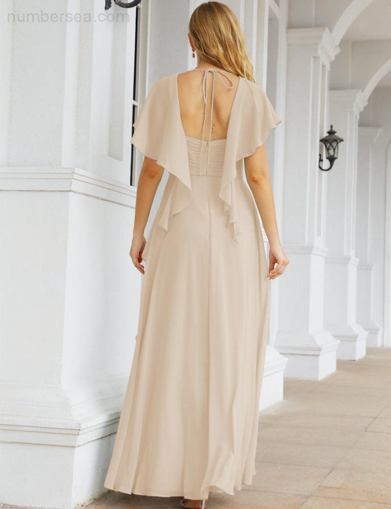 Numbersea Bridesmaid Dresses Backless Formal Prom Gowns for Evening Party Mother of The Bride Dress 28040