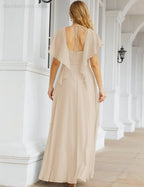 Numbersea Bridesmaid Dresses Backless Formal Prom Gowns for Evening Party Mother of The Bride Dress 28040