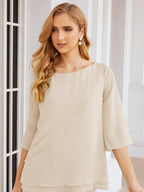 Vestido elegante de 2 peças para mãe da noiva Numbersea, tamanho grande, com folhos, camadas, roupão prateado 28064 