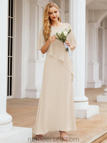 Numbersea Formal Party Gown Dress Long Mother of The Bride Dresses with Ruffle Cape 28026