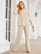 Vestido elegante de 2 peças para mãe da noiva Numbersea, tamanho grande, com folhos, camadas, roupão prateado 28064 