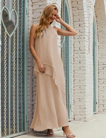 Vestidos longos de chiffon plus size para mãe da noiva, vestido formal de madrinha de casamento, 28019 