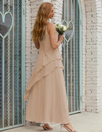 Vestidos longos de chiffon plus size para mãe da noiva, vestido formal de madrinha de casamento, 28019 