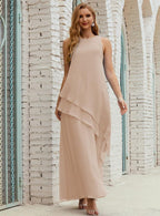 Vestidos longos de chiffon plus size para mãe da noiva, vestido formal de madrinha de casamento, 28019 