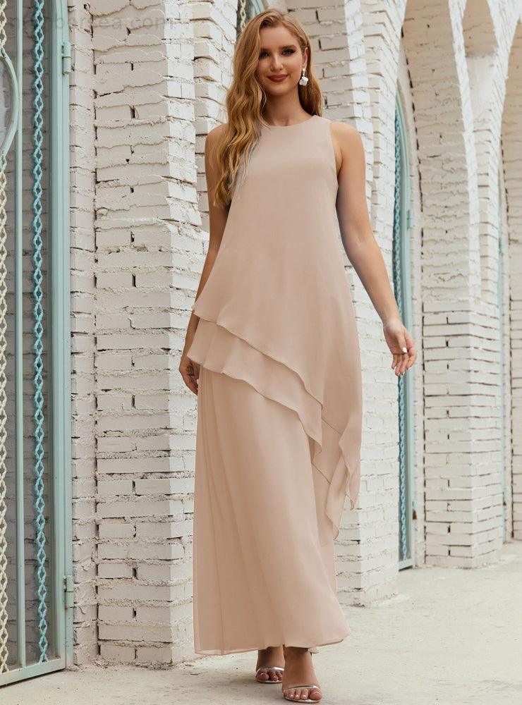 Vestidos longos de chiffon plus size para mãe da noiva, vestido formal de madrinha de casamento, 28019 