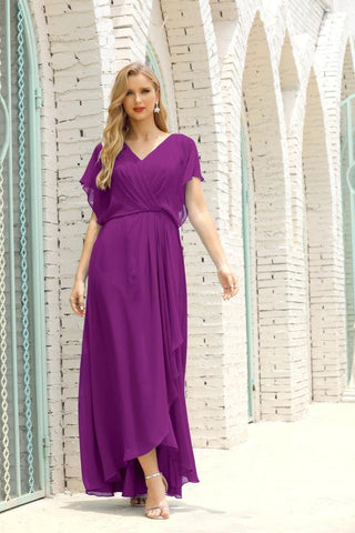 Numbersea  Mother of The Bride Dresses Plus Size V-Neck Floor Length Formal Prom Dress for Wedding Guest 28020