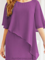 Vestido de festa formal comprido Numbersea com capa e folhos 28026 