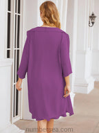 Vestidos para mãe da noiva Numbersea Vestido de baile Vestido casual plissado 28065 