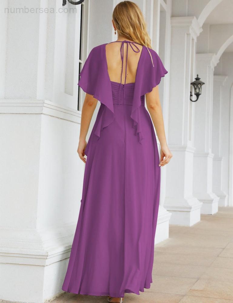 Numbersea Bridesmaid Dresses Backless Formal Prom Gowns for Evening Party Mother of The Bride Dress 28040