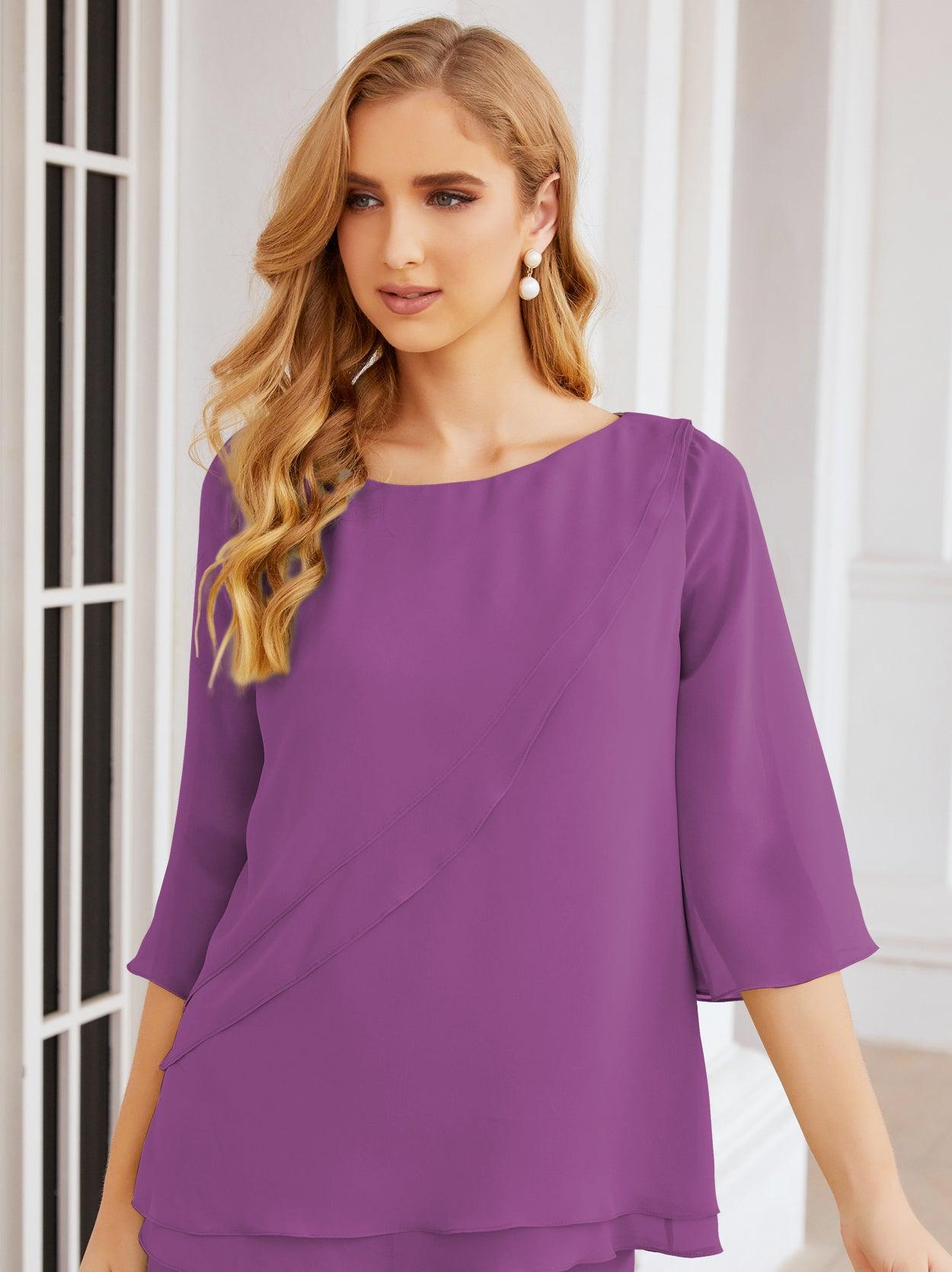 Vestido elegante de 2 peças para mãe da noiva Numbersea, tamanho grande, com folhos, camadas, roupão prateado 28064 