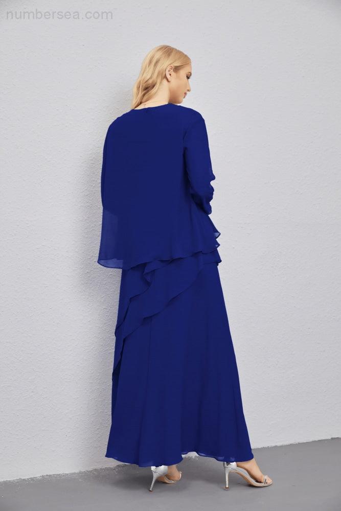 Mother of Bride Dresses with Open Front Lightweight Cardigan Formal Prom Gown  28081