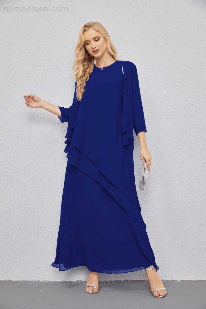 Mother of Bride Dresses with Open Front Lightweight Cardigan Formal Prom Gown  28081