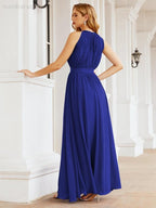 Vestido de madrinha de casamento com alças finas e cintura império, vestido de festa formal para mãe da noiva 28030 