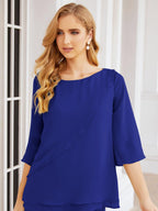 Vestido elegante de 2 peças para mãe da noiva Numbersea, tamanho grande, com folhos, camadas, roupão prateado 28064 