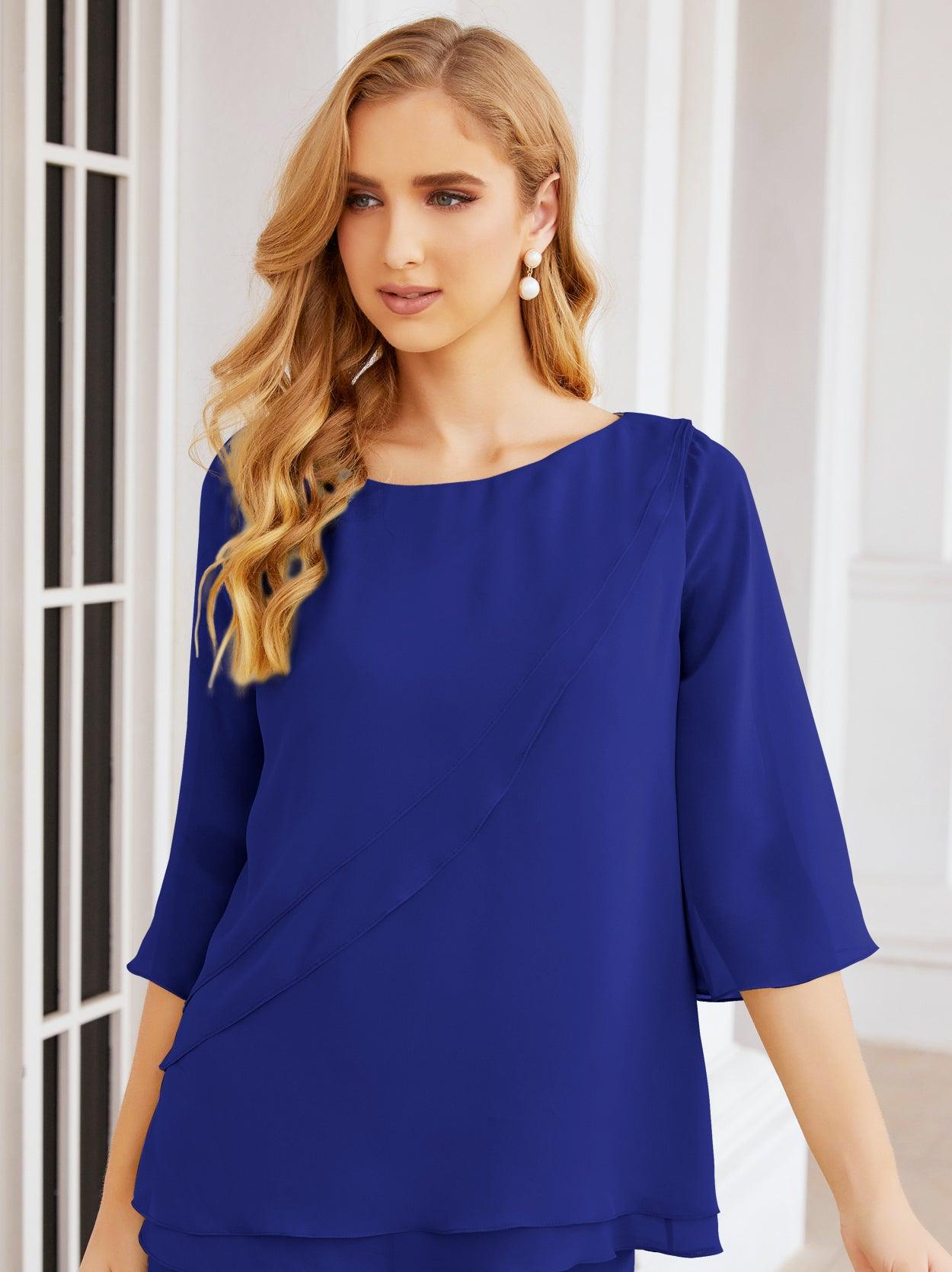 Vestido elegante de 2 peças para mãe da noiva Numbersea, tamanho grande, com folhos, camadas, roupão prateado 28064 