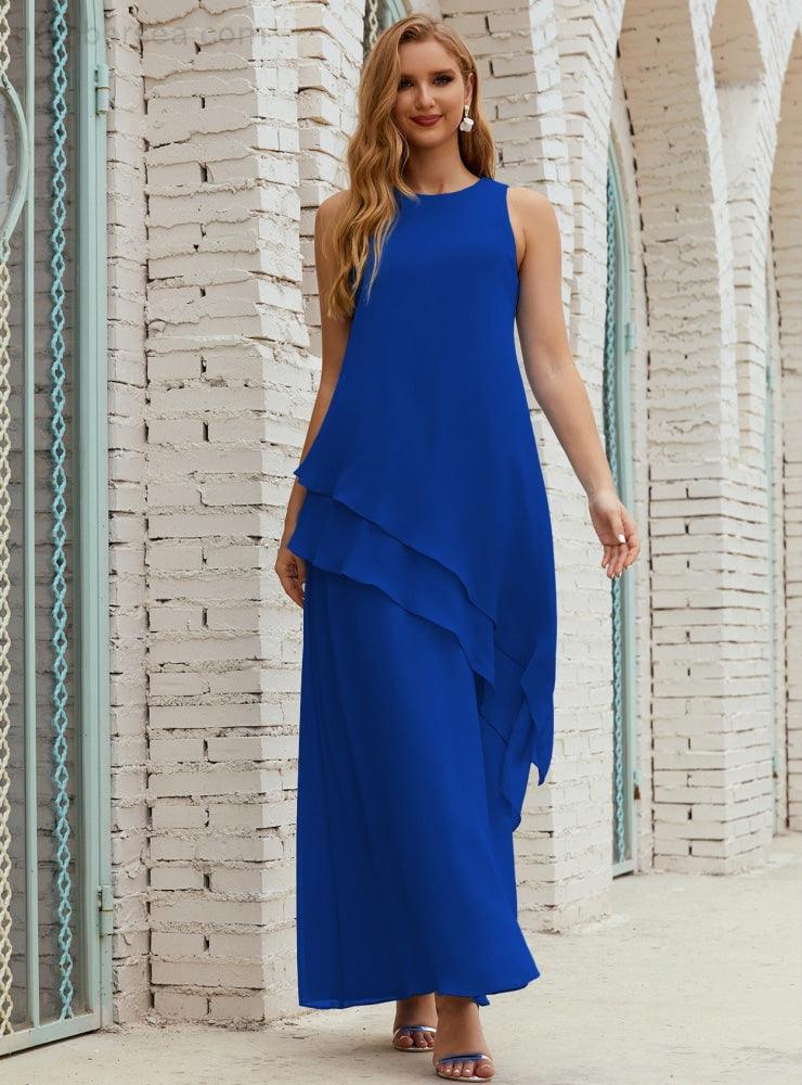 Vestidos longos de chiffon plus size para mãe da noiva, vestido formal de madrinha de casamento, 28019 