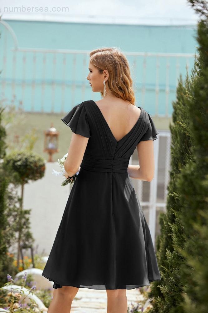 Knie langes Homecoming-Kleid Formell Cocktail Abschlussballkleid 28013