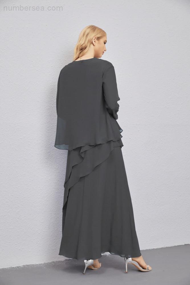 Mother of Bride Dresses with Open Front Lightweight Cardigan Formal Prom Gown  28081