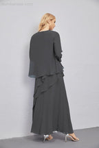 Mother of Bride Dresses with Open Front Lightweight Cardigan Formal Prom Gown  28081