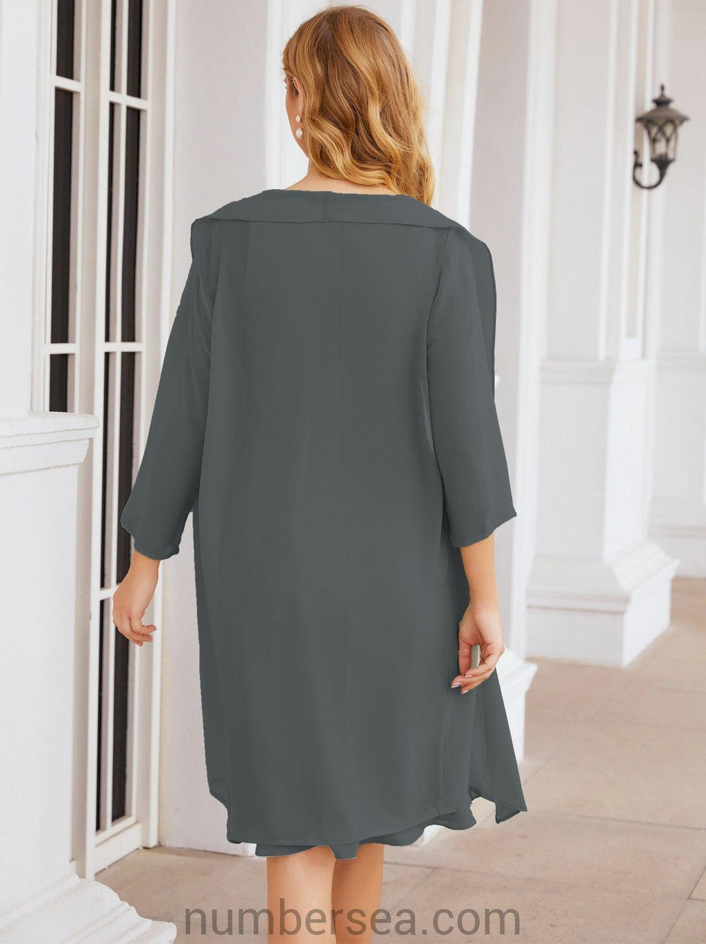 Vestidos para mãe da noiva Numbersea Vestido de baile Vestido casual plissado 28065 