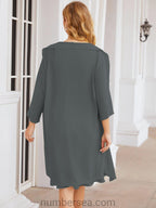 Vestidos para mãe da noiva Numbersea Vestido de baile Vestido casual plissado 28065 