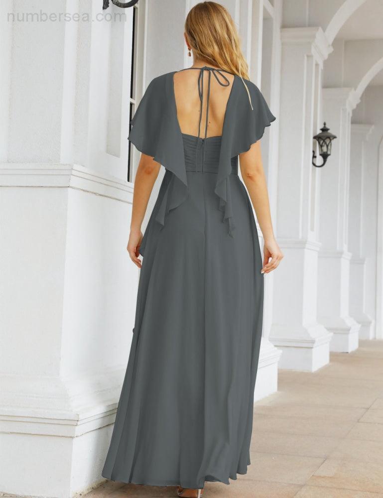 Numbersea Bridesmaid Dresses Backless Formal Prom Gowns for Evening Party Mother of The Bride Dress 28040