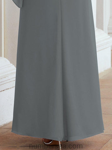 Numbersea Formal Party Gown Dress Long Mother of The Bride Dresses with Ruffle Cape 28026