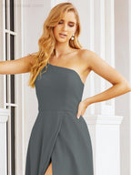 Vestidos de baile de cerimónia Numbersea para mulher com um ombro só e fenda lateral para madrinhas e madrinhas 28052 