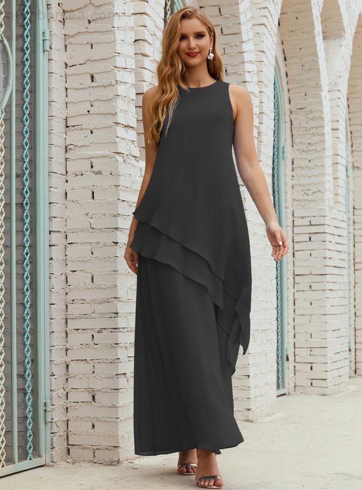 Vestidos longos de chiffon plus size para mãe da noiva, vestido formal de madrinha de casamento, 28019 