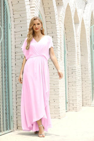 Numbersea  Mother of The Bride Dresses Plus Size V-Neck Floor Length Formal Prom Dress for Wedding Guest 28020