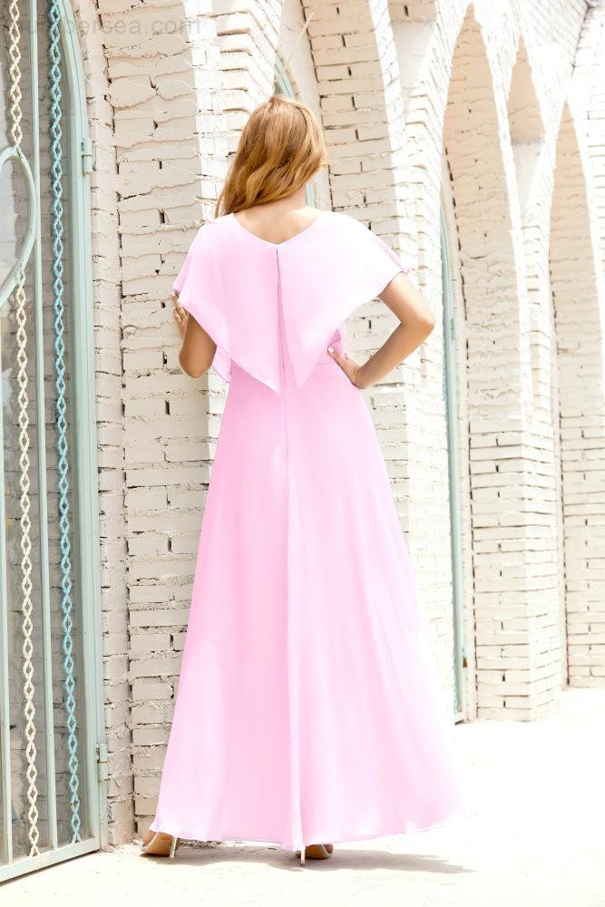 Numbersea  Mother of The Bride Dresses Plus Size V-Neck Floor Length Formal Prom Dress for Wedding Guest 28020