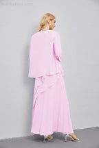 Mother of Bride Dresses with Open Front Lightweight Cardigan Formal Prom Gown  28081