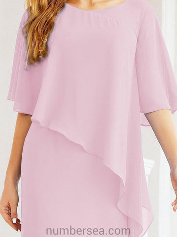 Numbersea Formal Party Gown Dress Long Mother of The Bride Dresses with Ruffle Cape 28026