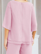 Vestido elegante de 2 peças para mãe da noiva Numbersea, tamanho grande, com folhos, camadas, roupão prateado 28064 