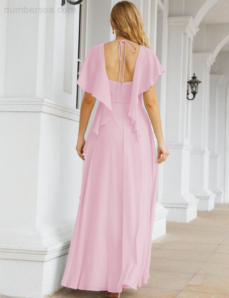 Numbersea Bridesmaid Dresses Backless Formal Prom Gowns for Evening Party Mother of The Bride Dress 28040