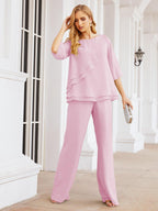 Vestido elegante de 2 peças para mãe da noiva Numbersea, tamanho grande, com folhos, camadas, roupão prateado 28064 