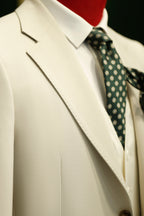 Costume trois-pièces en laine crème | Costume de cérémonie sur mesure pour marié et mariage d'été