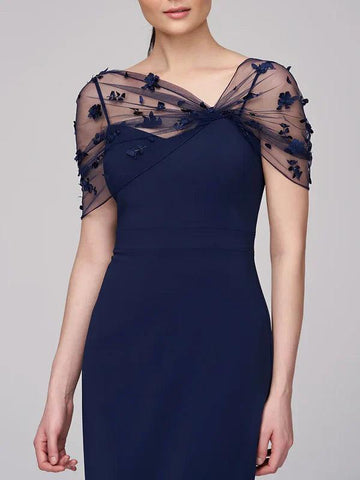 Kleid für die Brautmutter, Etuikleid, Säule, Spaghettiträger, ärmellos, bodenlang