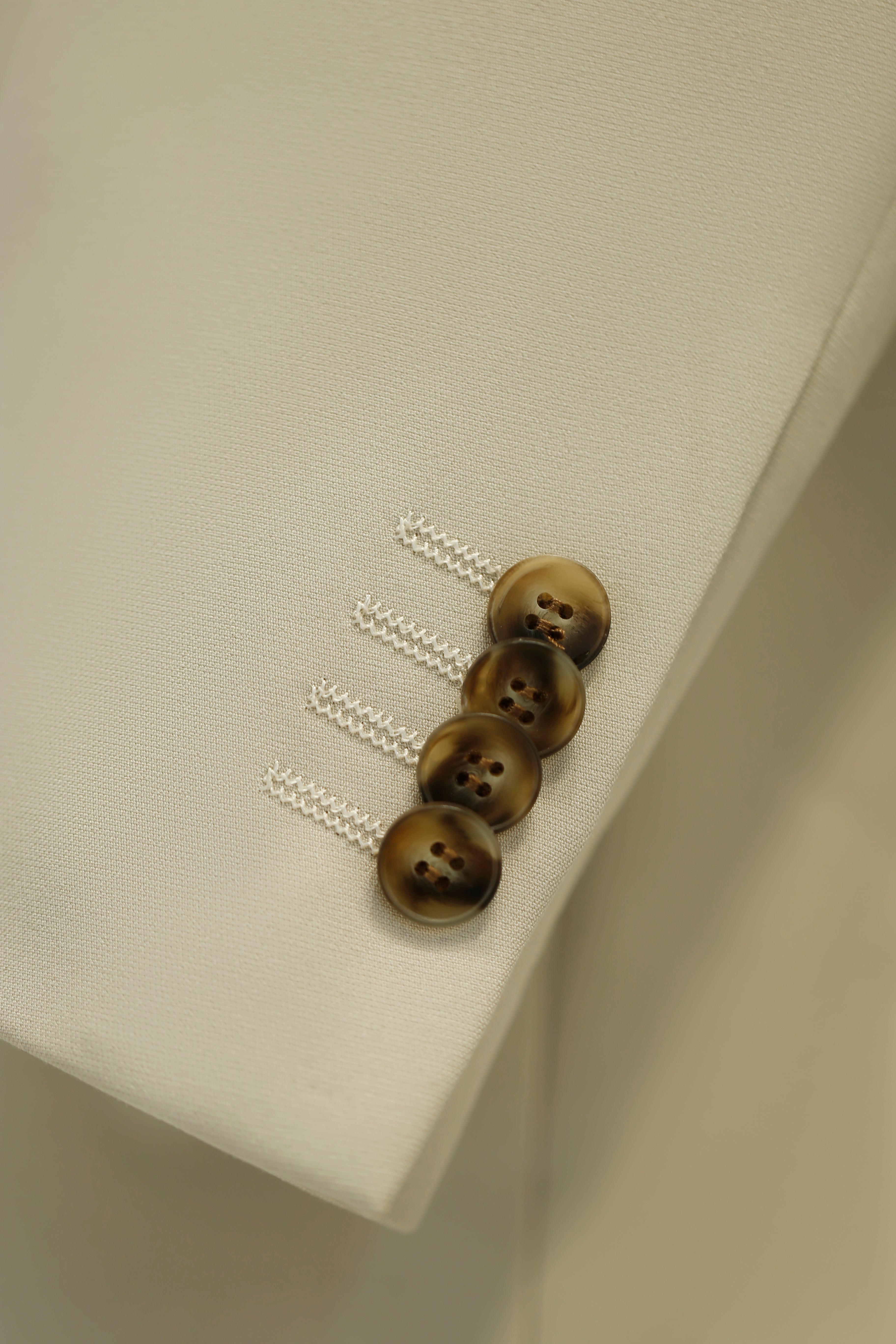 Three-Piece Cream Wool Suit | Tailored Formal Groom & Summer Wedding Suit